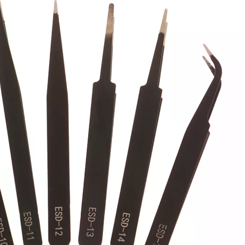 Electronics Repair Tool Kit - Precision ESD Anti-static Tweezers Set -6-pc